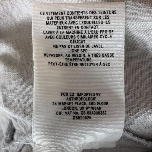 Anthropologie Hei Hei Grey Linen Wide Leg Pants - Picture 7 of 11
